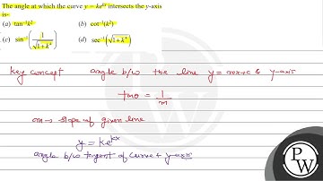 The angle at which the curve \( y=k e^{k x} \) intersects the \( y \)-axis is- (a) \( \tan ^{-1}...