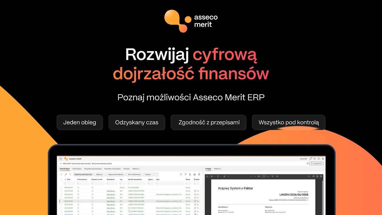 Cyfrowa dojrzałość finansów — Asseco Merit ERP