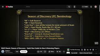 Advice for new players on SoD Fresh WoW