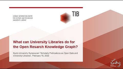 What can University Libraries do for the Open Research Knowledge Graph? - Talk by Prof. Sören Auer