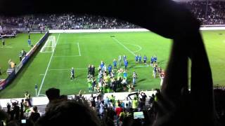 Sounders v Whitecaps post-game celebrations, Cascadia Cup presentation