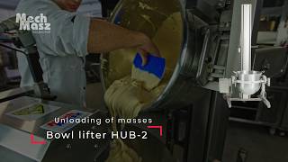 Bowl lifter for planetary mixers HUB-2. Discharging dough ( D-Max and U-Max).
