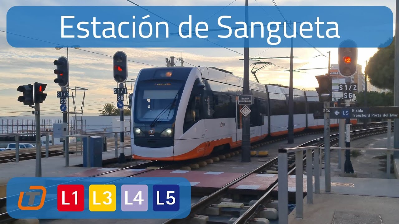 Circulaciones por la estación de Sangueta (TRAM d'Alacant)