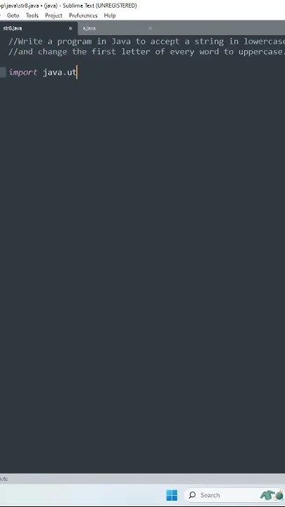 program in Java to accept a string in lowercase & change the first ...