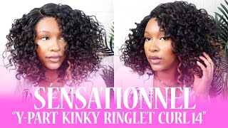 Sensationnel Curls Kinks Glueless Y-Part HD Lace Front Wig - KINKY RINGLET CURL 14