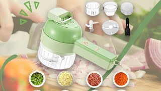 How To Use Food Chopper | Handheld Electric Chopper Vegetable Cutter Set Food Chopper Multifunction