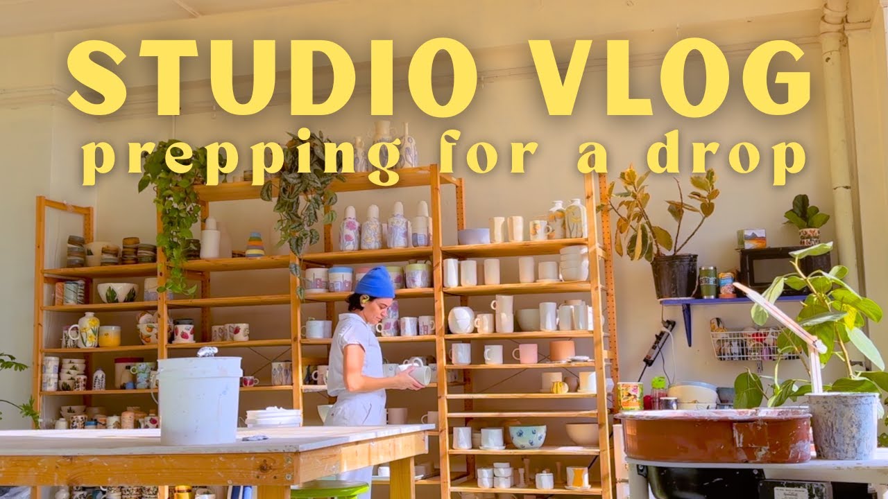 pottery studio vlog snowy days & prepping for a drop - YouTube
