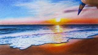 Como desenhar o Mar com Por do Sol PASSO A PASSO narrado Como desenhar o Mar com Por do Sol PASSO A PASSO narrado