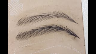 Microblading hair strokes using machine