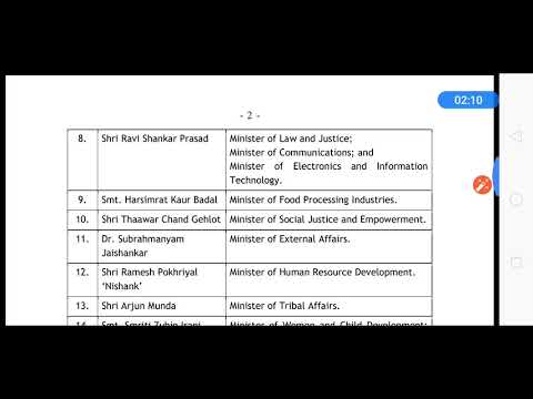New Minister Of India 2019 Full List Of Cabinet Minister State
