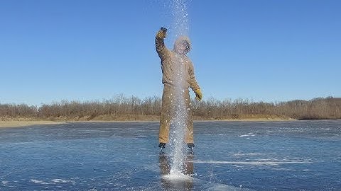 Spinning 9mm Bullet on Ice with Slow Motion
