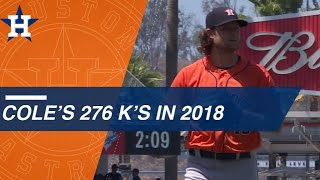 Gerrit Cole K's 276 batters in 2018 Gerrit Cole K's 276 batters in 2018