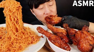 ASMR 라이트 불닭볶음면 붐바스틱 소리 먹방 Light Fire Noodles & Spicy Chicken Drumsticks EATING SOUND MUKBANG～PRUMIR～