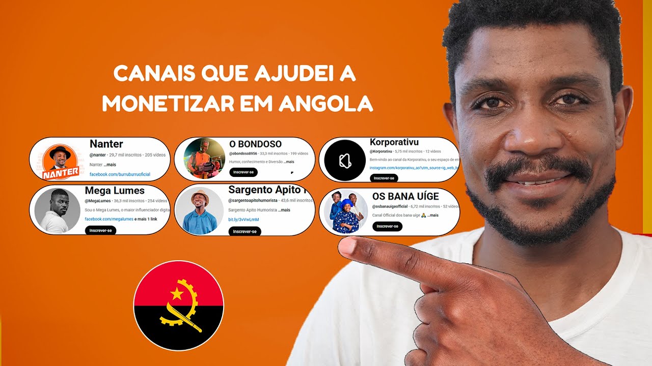 Veja alguns canais que ajudei a monetizar em Angola