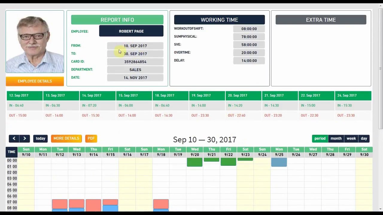 Create Individual report on www.openclocks.com