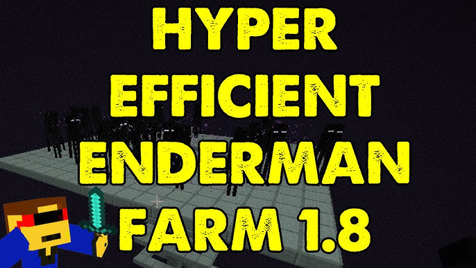 Minecraft Easy Big Enderman Farm 3x3 XP+Ender Pearl 2D and 3D