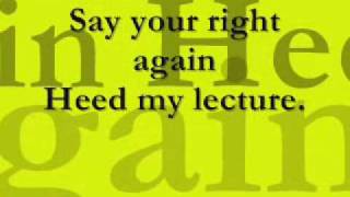 The Red Jumpsuit Apparatus-Face Down Lyrics On Screen