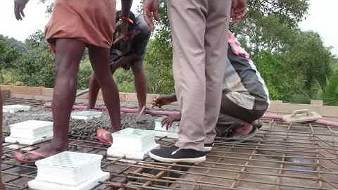Glass blocks in concrete roof Kerala India