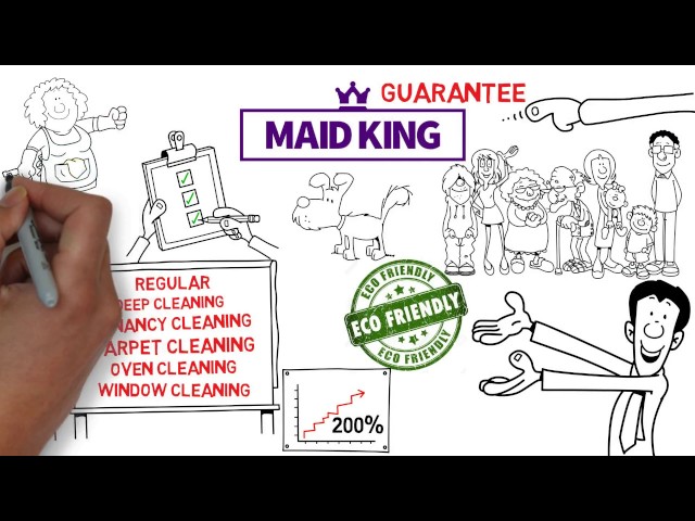 Whiteboard Animation for www.MaidKing.co.uk Domestic Cleaning - 3 Step Booking Process