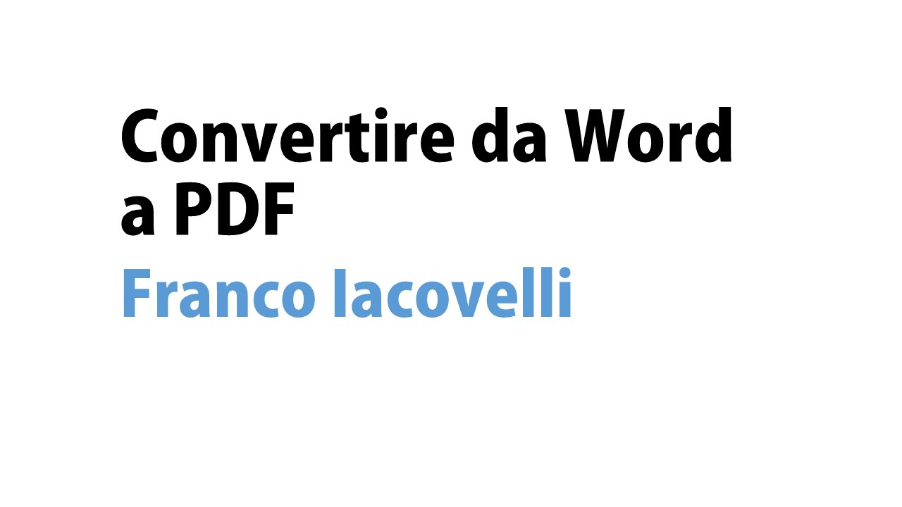 Convertire Da Word In Pdf Gratis