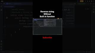Reverse a String Without Built-in Functions | Java #shorts #java #trending #coding #dsa
