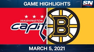 NHL Game Highlights | Capitals vs. Bruins - Mar. 5, 2021