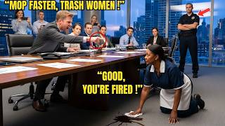 Office Staff Laughed at Black Cleaning Lady — The Room Froze When She Fired Their Manager.