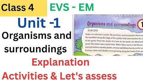 Class 4 EVS EM chapter 1 Organisms and surroundings explanation and activities| let