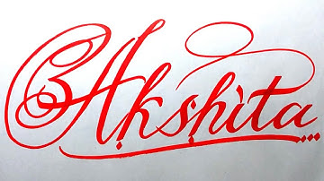 Akshita Name Signature Calligraphy Status | How to Cursive write with cut Marker #akshita &Akshita