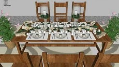 DS100 - Dining Table Set Woodworking plans - Outdoor Furniture Plans Free