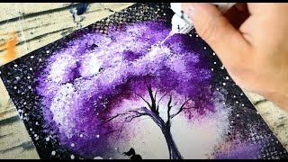 Unique Painting Techniques | Bubble Wrap | Squeeze Bottle | Abstract Landscape Painting  | 033