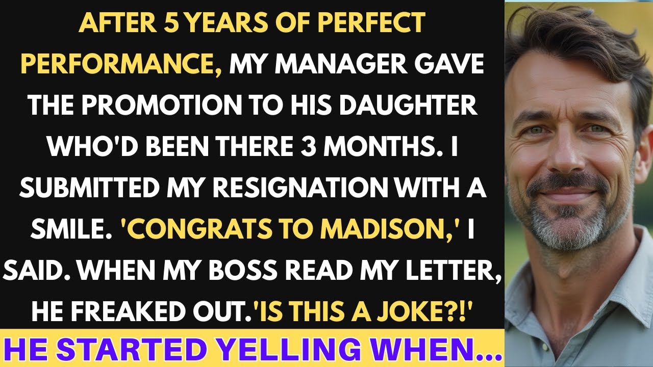 Manager Gave Promotion To His Daughter After My Perfect Performance For 5 Years. When I Resigned..