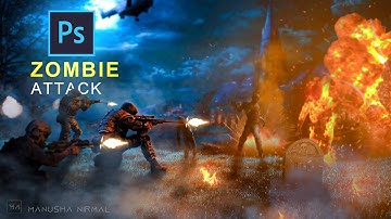 Zombie Attack in Photoshop | Manipulation Tutorial | Photoshop Tutorial | Manusha Nirmal .