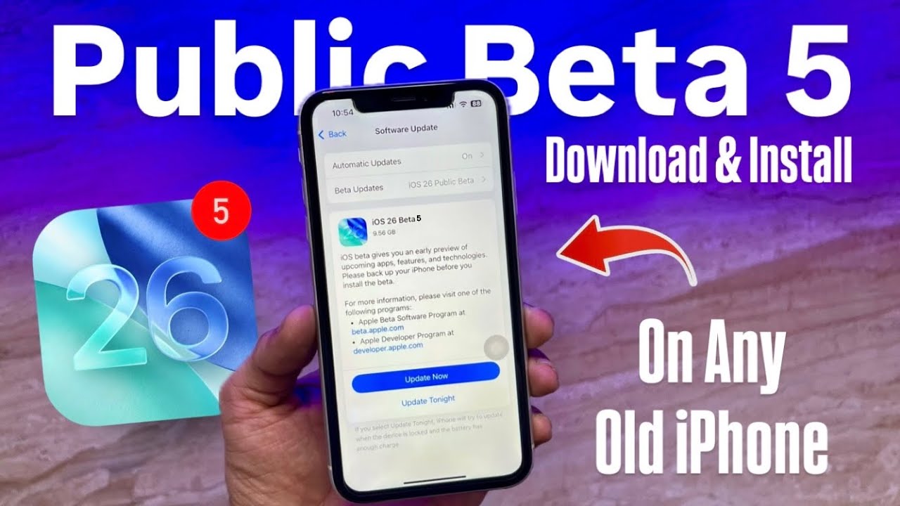How to Download & Install iOS 26 Public Beta 5 on any Old iPhone - YouTube