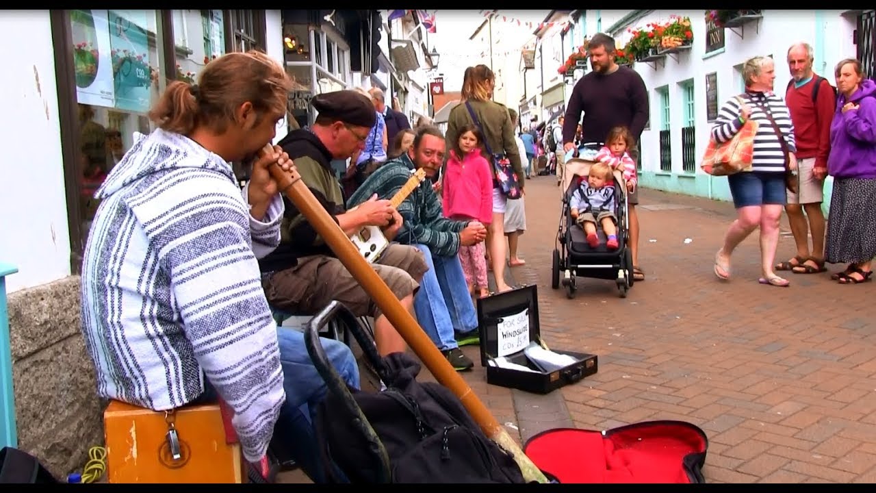 Windslide Sliding didgeridoo and guitar at Sidmouth YouTube