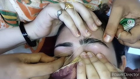 Thick to thin eyebrows threading tutorial, Perfect shape of eyebrows threading, Eyebrows transformat