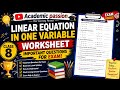 #linear equation in one variable(Complete worksheet)