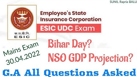 General Awareness Questions Asked in ESIC UDC Mains Exam 30 April 2022 Mains GK Questions