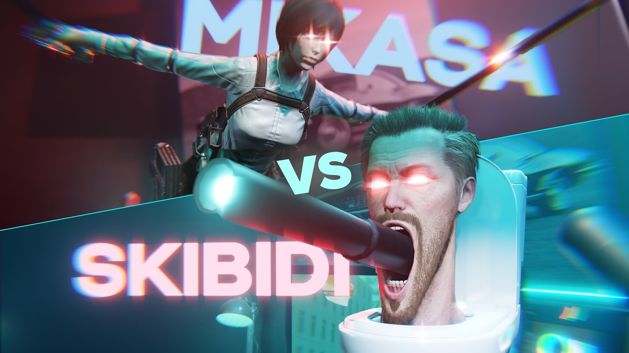 Skibidi toilet vs Mikasa