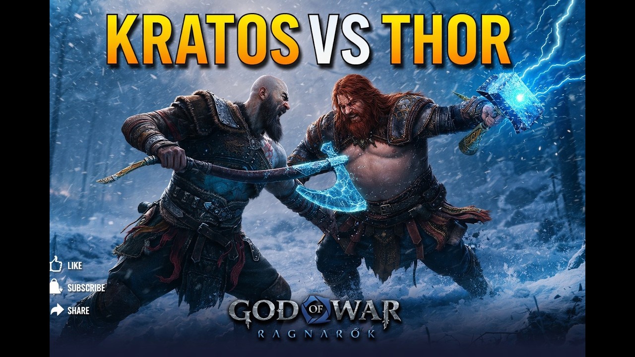 Kratos Almost Dies?! Thor vs Kratos Full Fight 4K