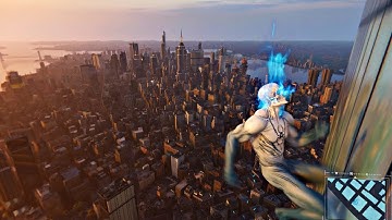 Spider-Man PS4 - Jumping Off 3 Highest Building In Spirit Spider Suit (Highest Peak Points) PS4 Pro