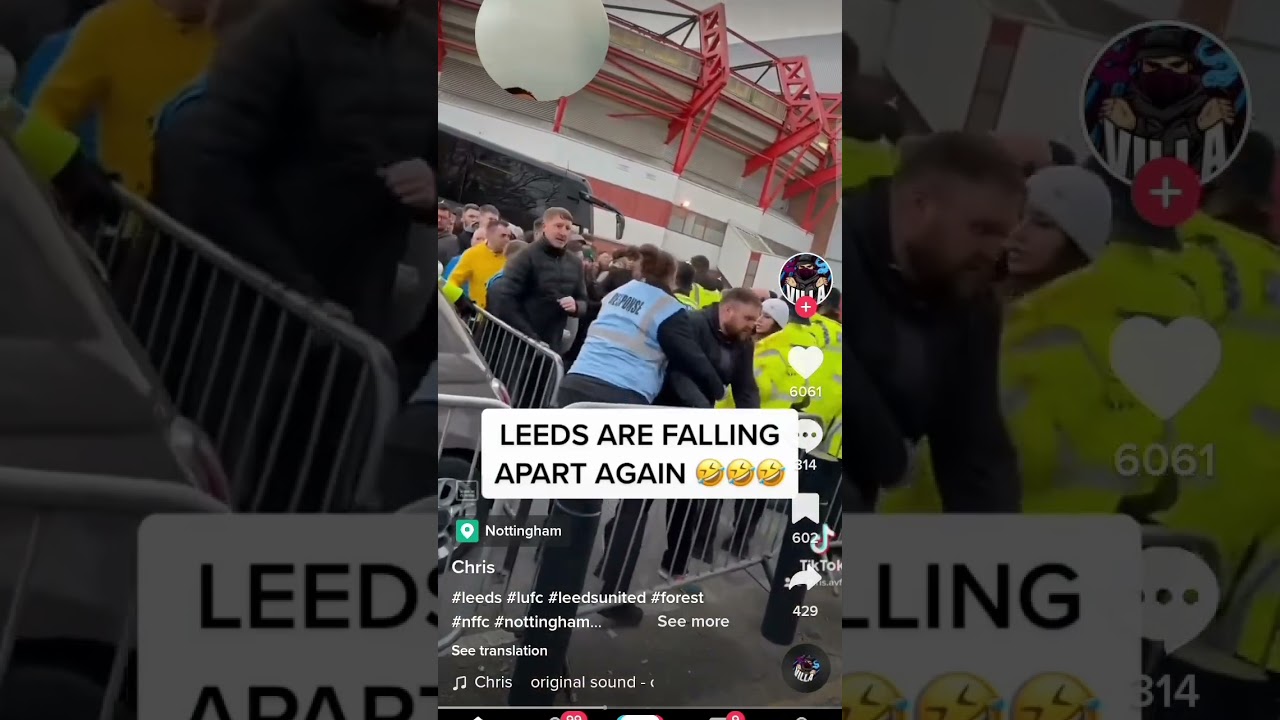 Leeds fans riot at Nottingham forest 