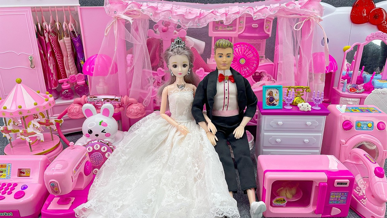 18 Minutes Satisfying With Unboxing Barbie Princess Wedding Dress Up Playset Review Toys｜ASMR