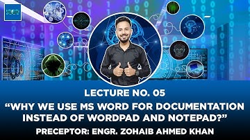 Lec# 05 (Theory) Comparison Between MS Word, WordPad & Notepad | Course for Beginners | Urdu & Hindi