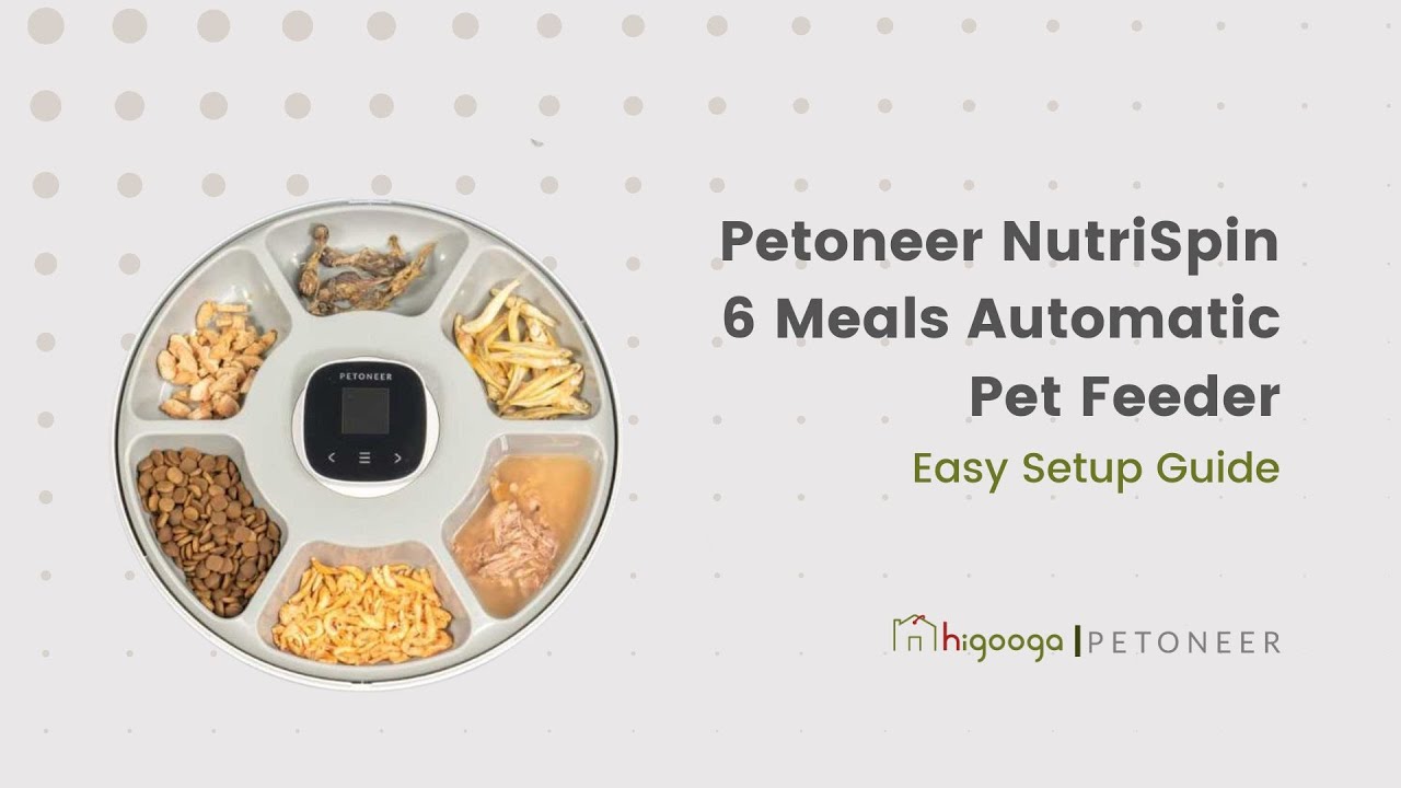 Petoneer NutriSpin 6 Meals Automatic Pet Feeder - Easy Setup Guide