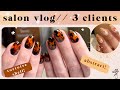 SALON VLOG// tortoiseshell nails and abstract nails