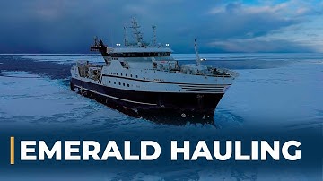 Emerald Hauling and Setting Triple Trawls / Fishing For Prawns In The Barents Sea