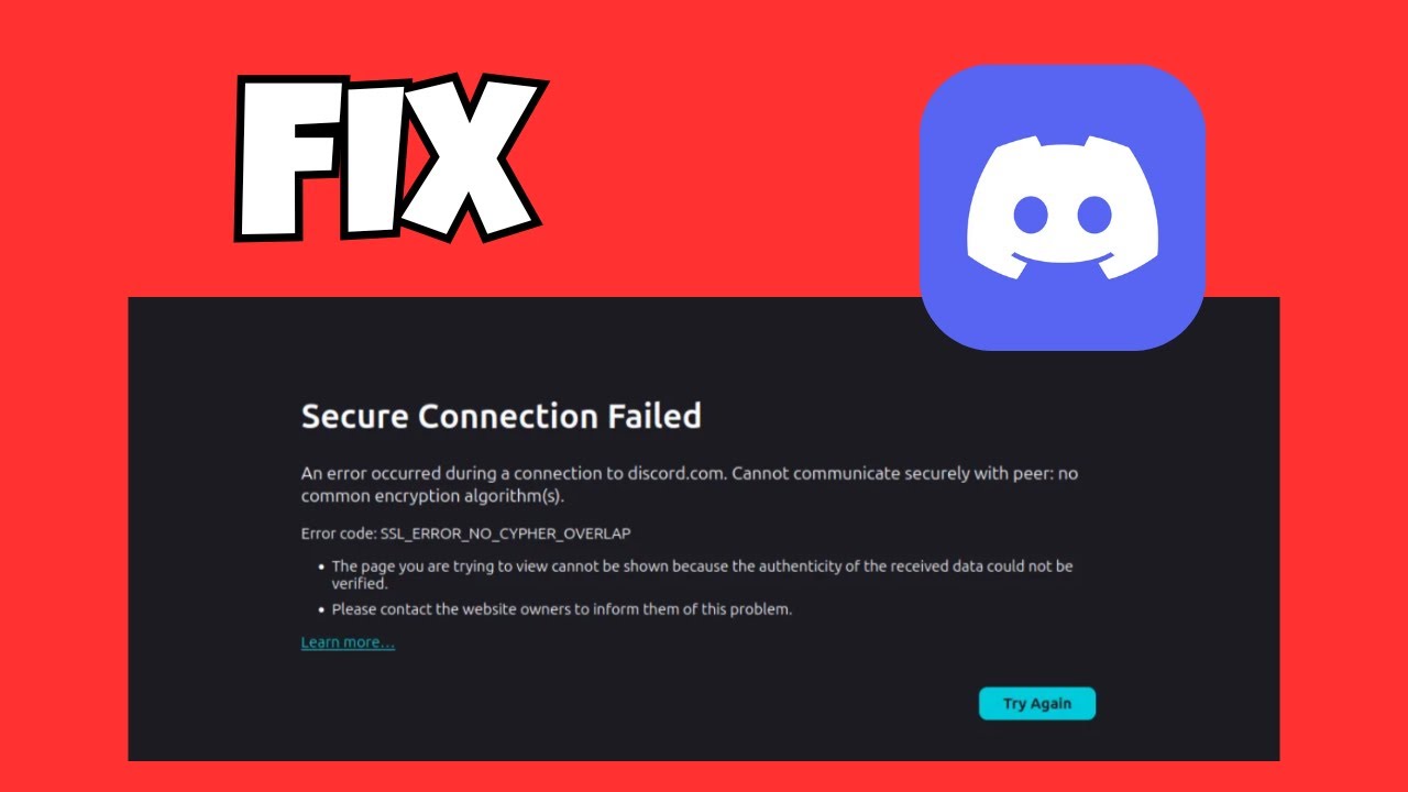 Fix Can't Access Discord Website | Secure Connection Failed (SSL