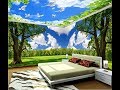 Desain Wallpaper Kamar Tidur Motif Awan  Pegunungan Cantik Dan Sejuk