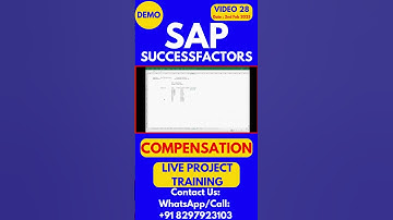 SAP SuccessFactors Compensation Training Online Tutorial Class 28 2025 #sapsuccessfactorstraining